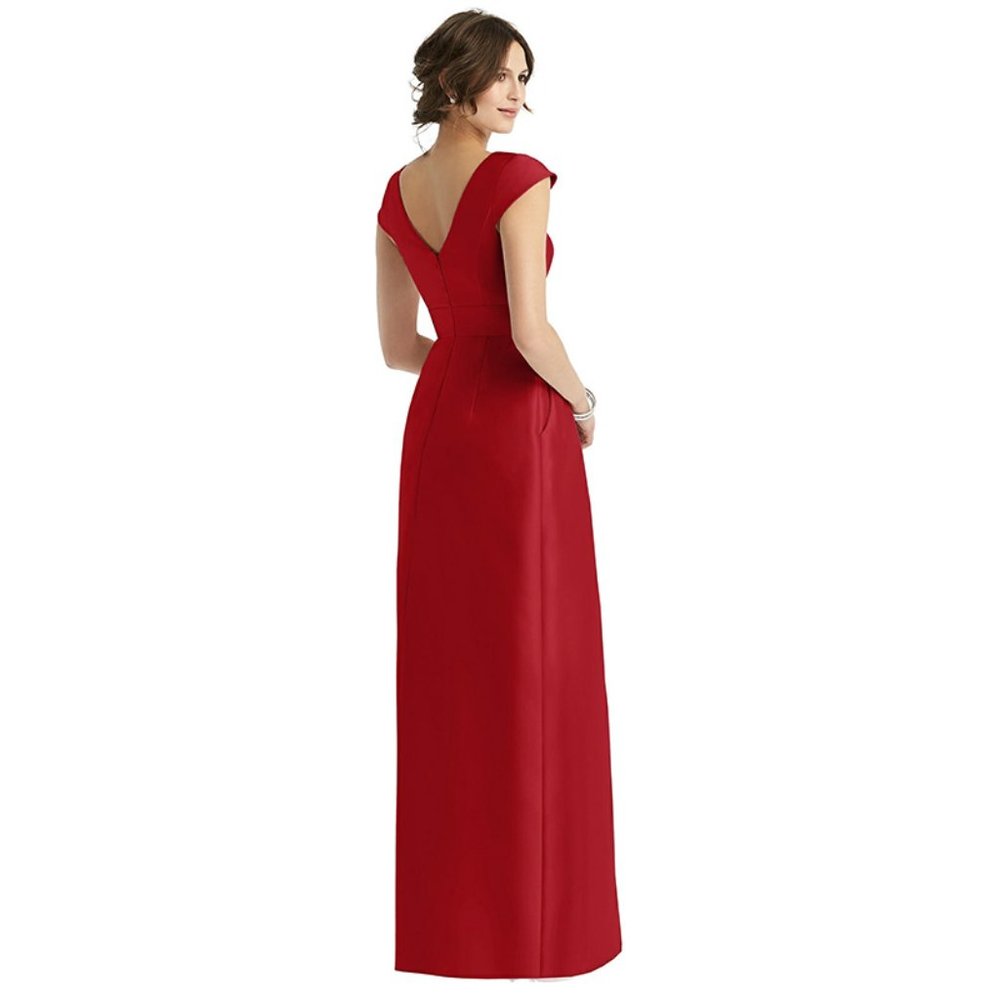 NWT Alfred Sung Cap Sleeve Pleated Skirt Dress 8 - Picture 2 of 9